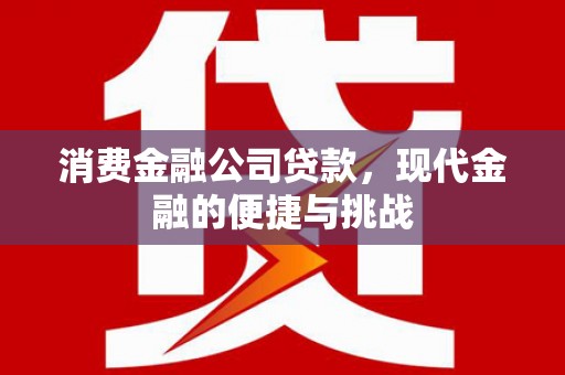 磴口消费金融公司贷款，现代金融的便捷与挑战