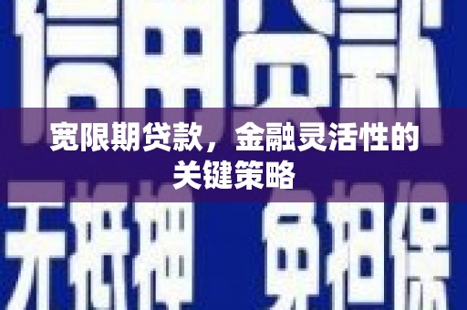 磴口宽限期贷款，金融灵活性的关键策略