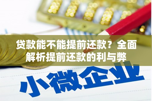 磴口贷款能不能提前还款？全面解析提前还款的利与弊