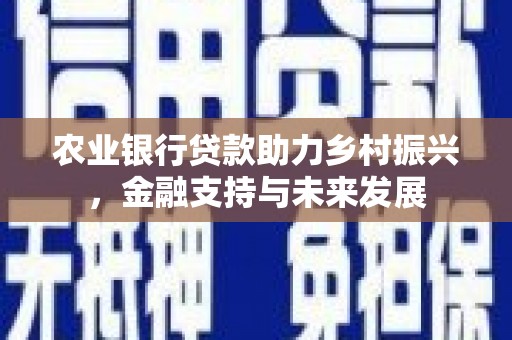 磴口农业银行贷款助力乡村振兴，金融支持与未来发展