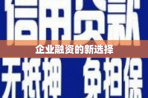 磴口企业融资的新选择