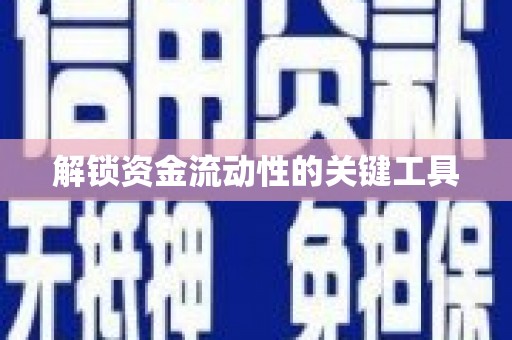 磴口解锁资金流动性的关键工具