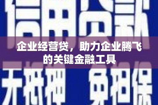 磴口企业经营贷，助力企业腾飞的关键金融工具