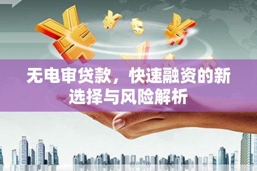 磴口无电审贷款，快速融资的新选择与风险解析