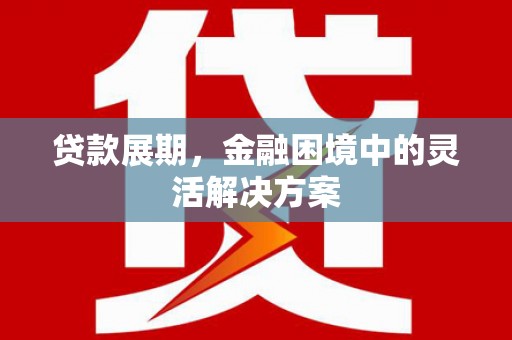 磴口贷款展期，金融困境中的灵活解决方案
