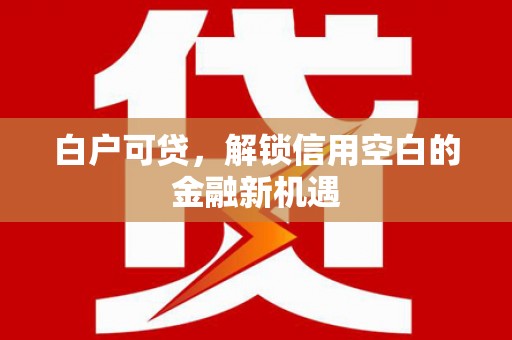 磴口白户可贷，解锁信用空白的金融新机遇