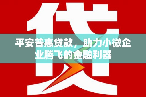 磴口平安普惠贷款，助力小微企业腾飞的金融利器