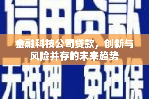 磴口金融科技公司贷款，创新与风险并存的未来趋势