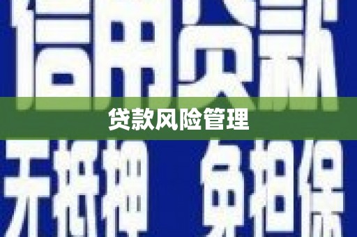 磴口贷款风险管理