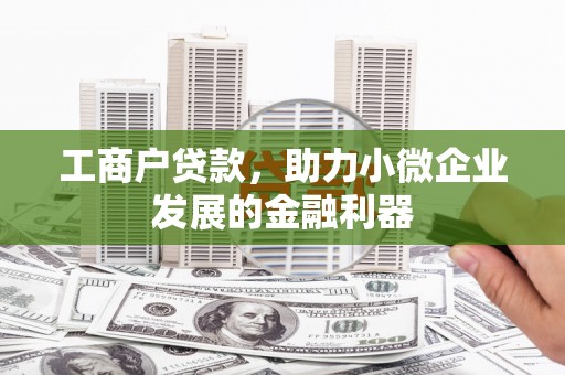 磴口工商户贷款，助力小微企业发展的金融利器