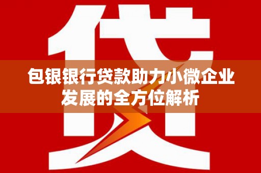 磴口包银银行贷款助力小微企业发展的全方位解析