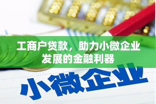 磴口工商户贷款，助力小微企业发展的金融利器