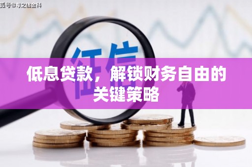磴口低息贷款，解锁财务自由的关键策略