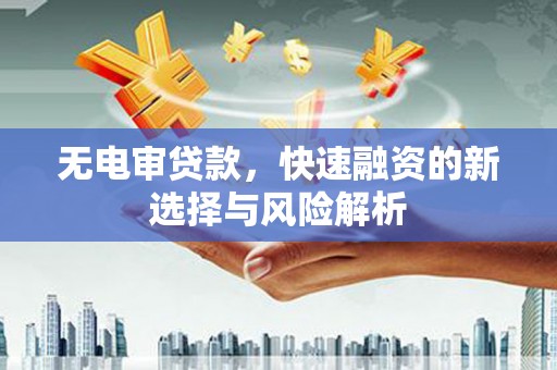 磴口无电审贷款，快速融资的新选择与风险解析